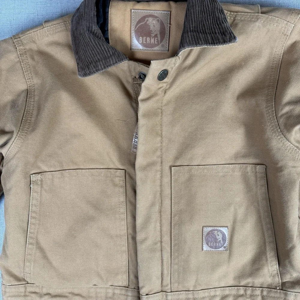 Berne Insulated Coveralls Youth Size Small  6-8 Workwear Duck Canvas Camel Brown